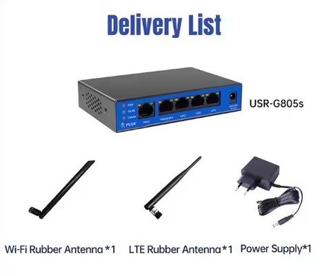Routeur industriel à double carte SIM 4G USR-G805s-G avec 4G QoS WiFi / WAN filaire