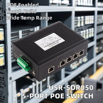 USR-SDR050 10/100Mb POE Commutateur Ethernet géré industriel 5 ports L3 Gestion du réseau SFP Porte fibre pour la communication