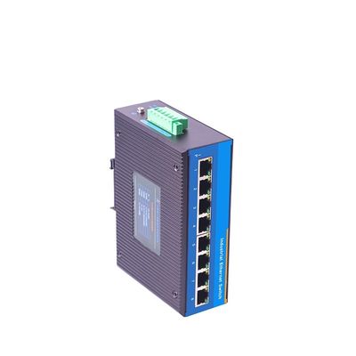 8 Port Industrial Ethernet Switch with Full-Duplex Half-Duplex Communication 10G Speed POE SNMP QoS SFP DIN-Rail Mounting