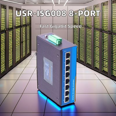 8 Port Industrial Ethernet Switch with Full-Duplex Half-Duplex Communication 10G Speed POE SNMP QoS SFP DIN-Rail Mounting