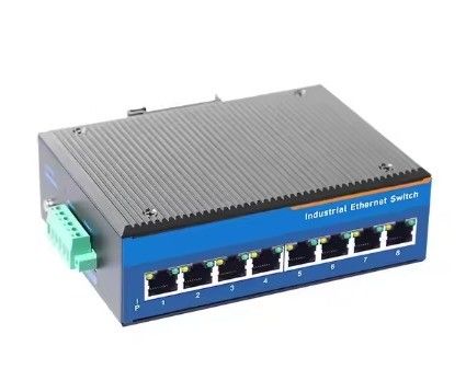 8 Port Industrial Ethernet Switch with Full-Duplex Half-Duplex Communication 10G Speed POE SNMP QoS SFP DIN-Rail Mounting