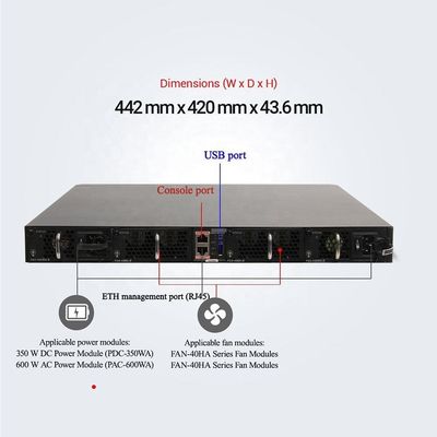 Velocidad de 48 puertos SFP Networking Ethernet Switch 6870-48S6CQ-EI con velocidad de transmisión de 10/100/1000Mbps