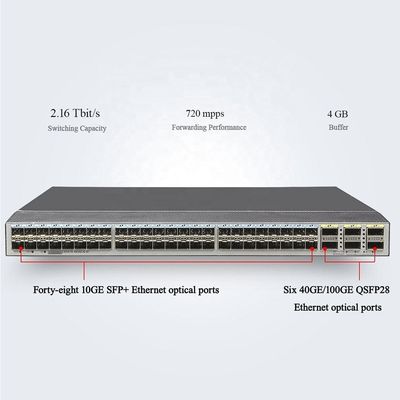 Velocidad de 48 puertos SFP Networking Ethernet Switch 6870-48S6CQ-EI con velocidad de transmisión de 10/100/1000Mbps