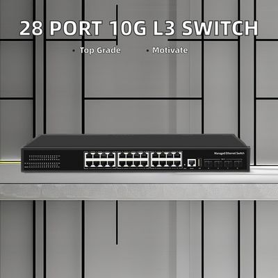 Taux de transmission 10/100/1000Mbps 28 Port Switch SG3000-RX-24N4X avec capacité et fonctionnalités gérées par L3 ZX-SWTG3424S