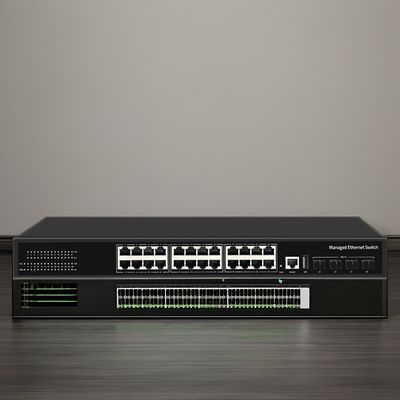 Taux de transmission 10/100/1000Mbps 28 Port Switch SG3000-RX-24N4X avec capacité et fonctionnalités gérées par L3 ZX-SWTG3424S
