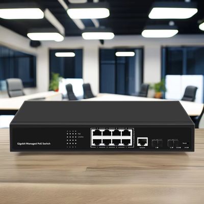 10/100/1000Mbps Taux de transmission géré Commutateur Poe SG3000-MG-8P2F pour la gestion privée du réseau de moule