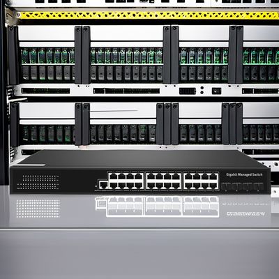 24 Port Managed Gigabit Ethernet Switch 1000mbps Poe SG3000-MG-24N4F with Full-Duplex Half-Duplex Communication Mode