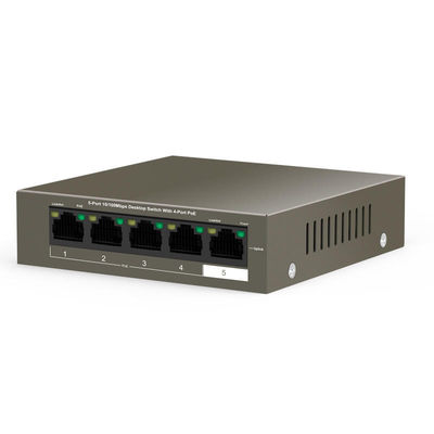 1Gbps Switch Capacity Customized Long Distance Transmission TEF1105P-4-63W 5-Port 10/100Mbps Desktop Switch with 4-Port PoE