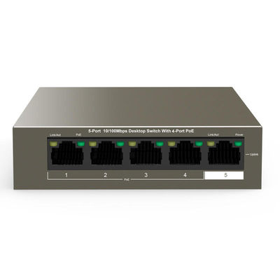 1Gbps Switch Capacity Customized Long Distance Transmission TEF1105P-4-63W 5-Port 10/100Mbps Desktop Switch with 4-Port PoE