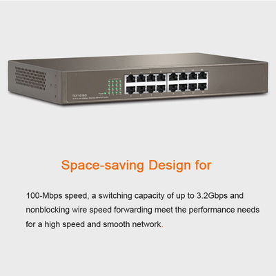 Customized TEF1016D 16-Port Fast Ethernet Desktop Rackmount Switch Full-Duplex Communication and Seamless Networking