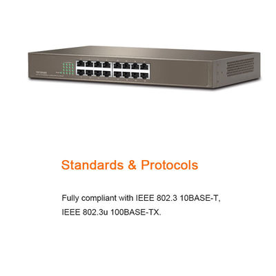 Customized TEF1016D 16-Port Fast Ethernet Desktop Rackmount Switch Full-Duplex Communication and Seamless Networking