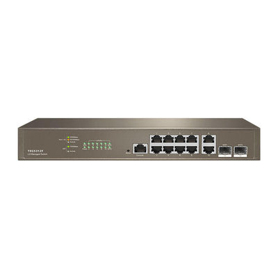 Stock personnalisé TEG5312F 10 ports L3 commutateur géré avec 10 * 10/100 / 1000 ports Ethernet Base-T et 2 * 1000 ports SFP Base-X