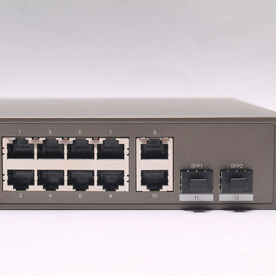 Stock personnalisé TEG5312F 10 ports L3 commutateur géré avec 10 * 10/100 / 1000 ports Ethernet Base-T et 2 * 1000 ports SFP Base-X