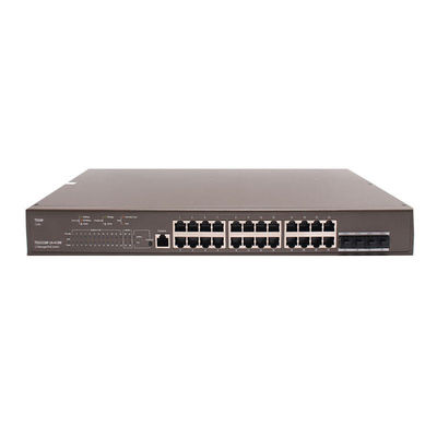 TEG5328P-24-410W personnalisé commutateur POE géré L3 Puissance de 370W et VLAN 802.1Q pour les ports Ethernet Base-T 24*10/100/1000
