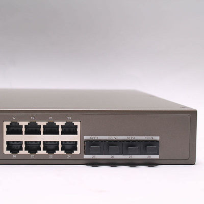 TEG5328P-24-410W personnalisé commutateur POE géré L3 Puissance de 370W et VLAN 802.1Q pour les ports Ethernet Base-T 24*10/100/1000