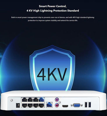 16 canaux PoE HD Enregistreur vidéo réseau 4K UHD 250m Application de compression H.265 longue distance à une vitesse de transmission de 10/100 Mbps