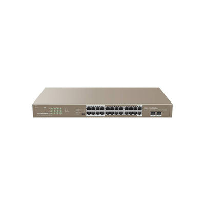 Tenda Gigabit POE Switch TEG1126P-24-410W 24GE 2SFP Ethernet Switch avec 24 ports PoE Capacité 48G 440.0mm*284.0mm*44.0mm
