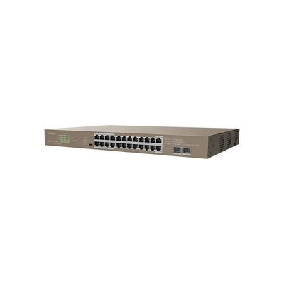 Tenda Gigabit POE Switch TEG1126P-24-410W 24GE 2SFP Ethernet Switch avec 24 ports PoE Capacité 48G 440.0mm*284.0mm*44.0mm