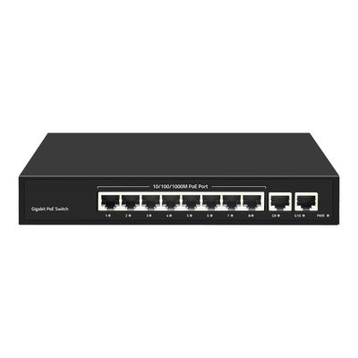 Commutateur PoE Gigabit à 10 ports avec port SFP à fibre 30W Puissance VLAN SNMP Fonctions QoS Stock actif FCC certifié 1- en forte demande