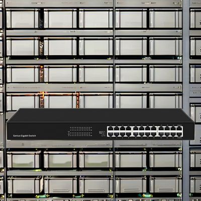 Stock 20-Port POE Gigabit Ethernet Switch Managed VLAN Stackable Switch with RJ45 Console Port 1 40 Gbps Switch Capacity