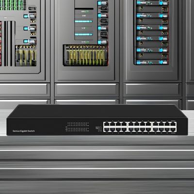 Stock 20-Port POE Gigabit Ethernet Switch Managed VLAN Stackable Switch with RJ45 Console Port 1 40 Gbps Switch Capacity