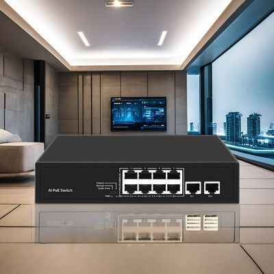 10 Ports AI PoE Enterprise Switch Le choix parfait pour la solution de réseau de bureau et à domicile