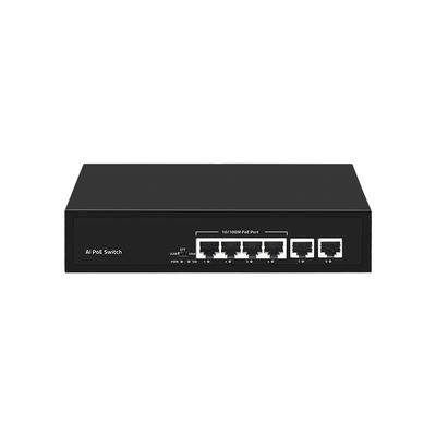 Transmit Rate 10/100/1000Mbps Photon PTD1006-4P-2F AI POE Switch 6-Port Network Switch with 4*100M PoE Ethernet 2FE Uplink