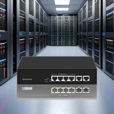 Transmit Rate 10/100/1000Mbps Photon PTD1006-4P-2F AI POE Switch 6-Port Network Switch with 4*100M PoE Ethernet 2FE Uplink