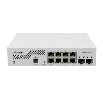 MIK-RO-TIK CSS610-8G-2S-IN SWITCH Eight 1G Ethernet Ports And Two SFP+ Ports For 10G Fiber Connectivity