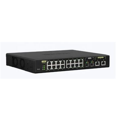 QSW-M2116P-2T2S 16-port 2.5GbE PoE+, 2-port 10GbE POE ++ et 2-port 10GbE fibre optique L2 basé sur le Web commutateur NMS