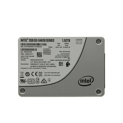 SSD personnalisé de la série D3-S4610 SSDSC2KG019T801 1.92TB 3D SATA 3 6Gb/s 2,5 pouces 7 mm SFF Drive serveur d'entreprise