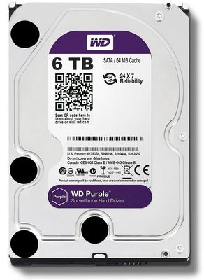 3.5" WD64PURZ 6TB WD Purple Surveillance Internal Hard Drive HDD