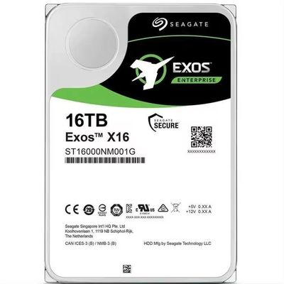 1.5Gb/s Interface Rate Seagate Exos 16TB Enterprise HDD SATA 6Gb/s 512e/4Kn 7200 RPM 256MB Cache 3.5" Internal Hard Drive