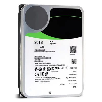 Customized ST20000NM002D Exos X20 SAS 20TB 3.5inch 512E/4KN SAS 12Gb/s 7200rpm Enterprise Internal Hard Drive Private Mold