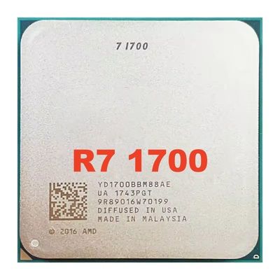 R7 1700 processor cpu 3.0GHz 8Core 16Thread 65W YD1700BBM88AE CPU Socket AM4 used R7 1700 processor cpu for desktop motherboard