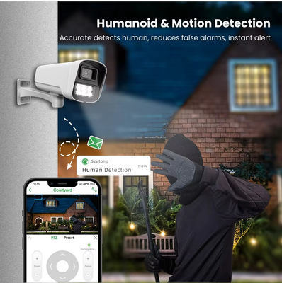 Dual-light Night Vision IP66 Waterproof Bullet Audio Motion Detection P2P CCTV 4MP POE AI IP Security Network Camera