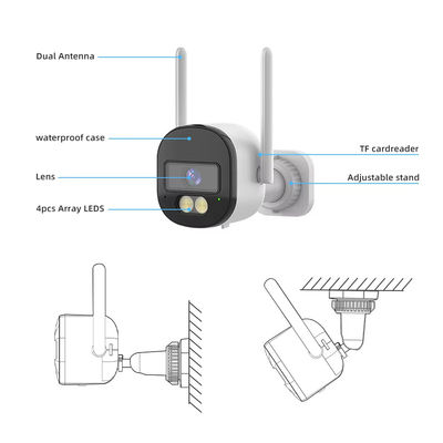 CCTV Mini WiFi Camera Night Vision Dual Light  CCTV Home Support NVR Waterproof Wifi Camera