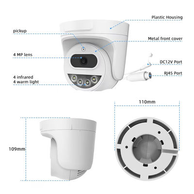 IP Night Vision Dome Network Camera con audio 2K 4MP de seguridad en el interior Cctv POE IP Dome Camera