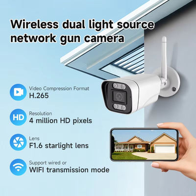 4MP de visión nocturna a prueba de agua IP WiFi Bala cámara de CCTV de red con audio Tuya Smart Home Seguridad inalámbrica cámara de CCTV