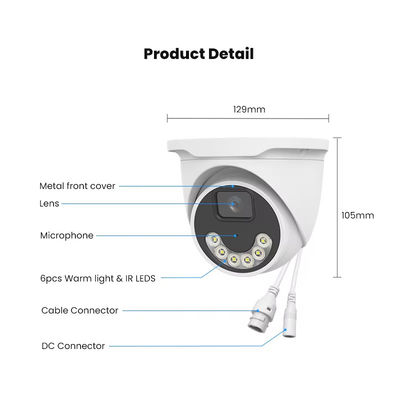 Caméra de réseau de vidéosurveillance IP à l'intérieur 4MP AI Human Motion Camera de sécurité à vue nocturne à double lumière Caméra de sécurité IP POE CCTV Dome