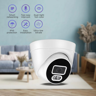 Cctv System Hd 4mp Monitor Motion Tracking Audible light Alarm Dome Camera Audio Input Output Network Camera