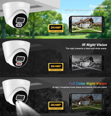 Cctv System Hd 4mp Monitor Motion Tracking Audible light Alarm Dome Camera Audio Input Output Network Camera