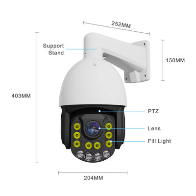 High Speed Dome PTZ POE IP Camera AI Dual Light Audio Security CCTV 4k Camera Outdoor Cctv Security Camera