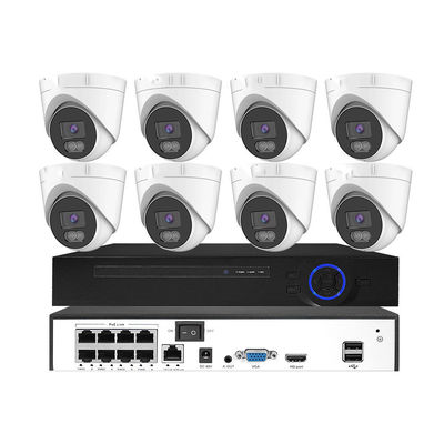 OEM Full Color Motion detection Turret 5MP 4K 8 channel Night Vision POE HD IP Security Network Surveillancea system