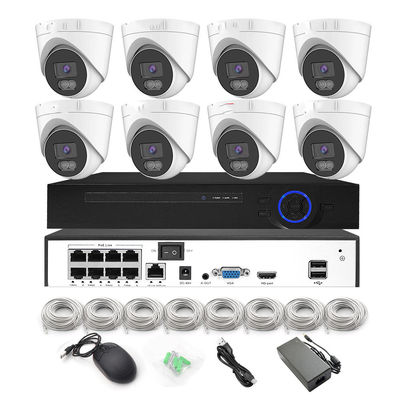 OEM Full Color Motion detection Turret 5MP 4K 8 channel Night Vision POE HD IP Security Network Surveillancea system