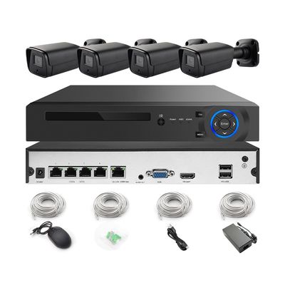 Customized  4CH 4MP IP Camera Outdoor Bullet Camera Surveillance Security POE NVR Kit