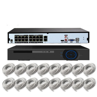 Détection de mouvement HD personnalisée de la vision nocturne 16 ch caméra cctv kit POE avec moniteur