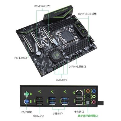 Customized X99 F8 motherboard X99 Motherboard with combo kit set DDR4 Desktop E5 2678v3/E5 2680v3 LGA2011