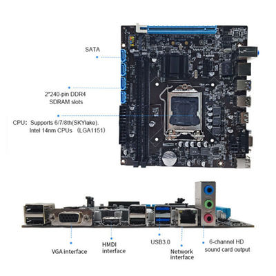 Factory Wholesale H110 PC Motherboard LGA1151 Support i3 i5 i7 cpu Dual DDR3 Desktop Motherboard H110