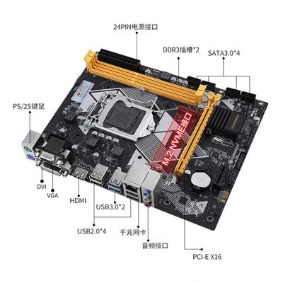 Customized pc motherboard B85 gaming motherboard combo for desktop computer DDR3 RAM B85 mainboard LGA-1150